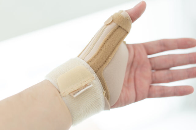 wrist and thumb of hand splint with wrist support