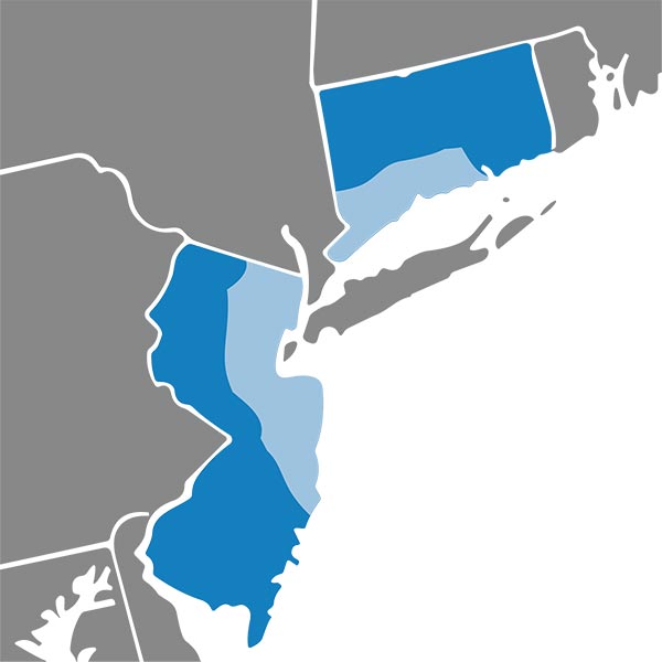 infographic of united states north east showing SportsMed location range