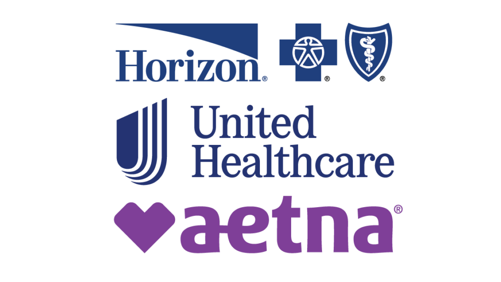 Horizon Network Logo with Bluecross Blueshield logos - United Healthcare logo - Aetna logo