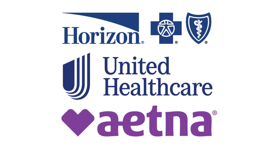 Horizon Network Logo with Bluecross Blueshield logos - United Healthcare logo - Aetna logo