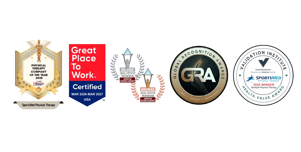 A row of six professional and industry award badges - click to find out details