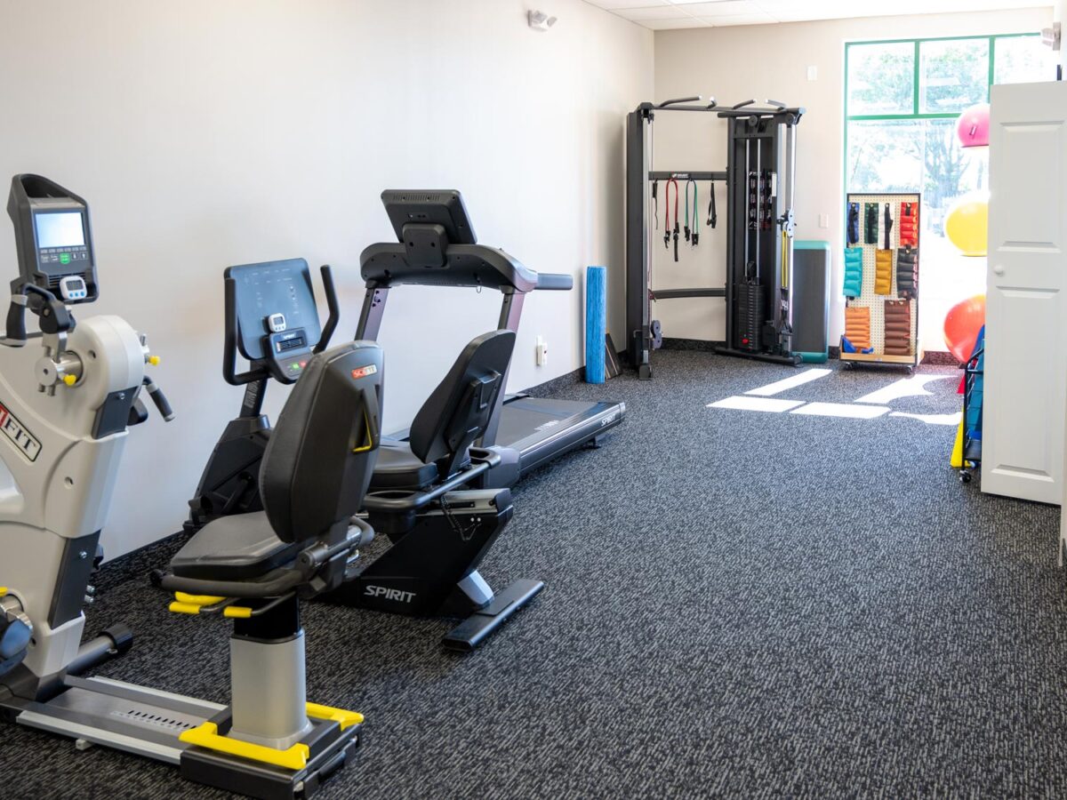 SportsMed Physical Therapy - Belleville, New Jersey - treadmills, weight machines and equipment storage