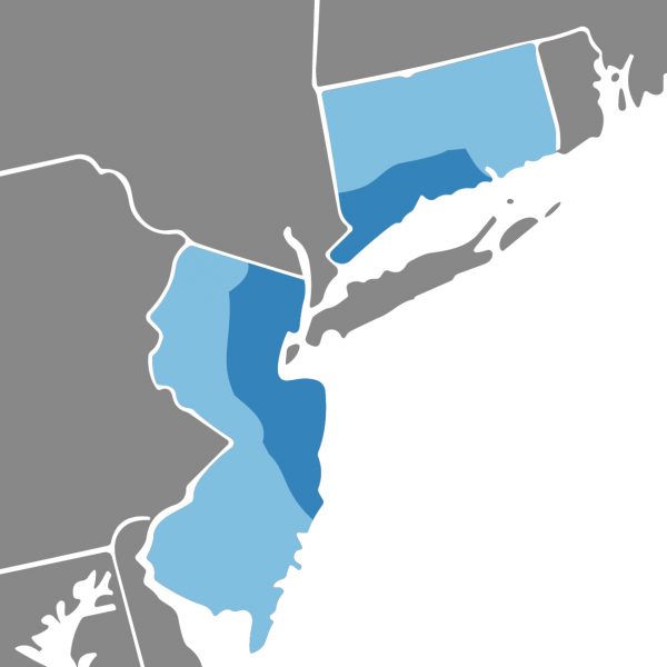 infographic of united states north east showing SportsMed location range